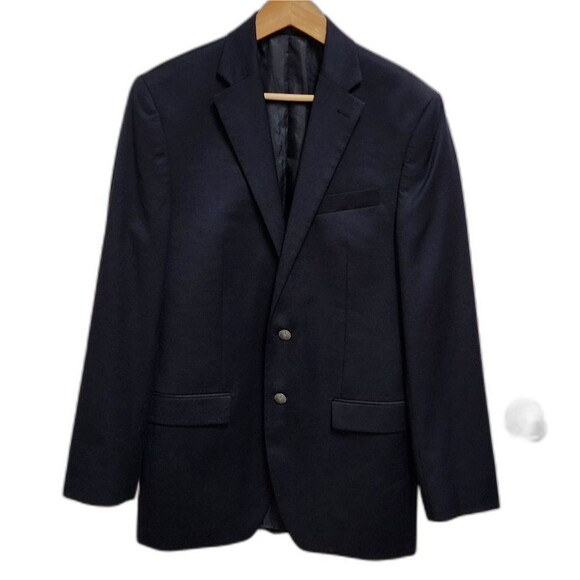 Michael Kors Blazer Mens Sz 38 L Black Wool Blend Button Vent Business Preppy - Picture 1 of 12